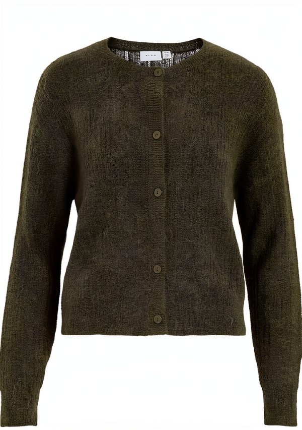 Vila Cardigan Donna Pointelle Scollo Rotondo Maglione