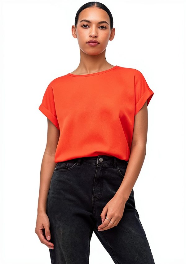 Vila Top Donna Satin Canotta Poliestere Riciclato Cement