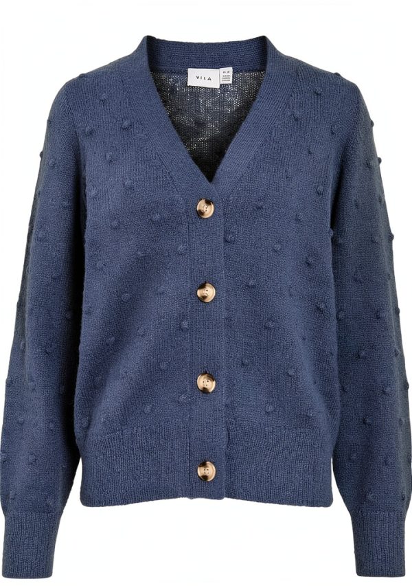 Vila Cardigan Donna V-Neck Lungo Maglione Lana Elegante