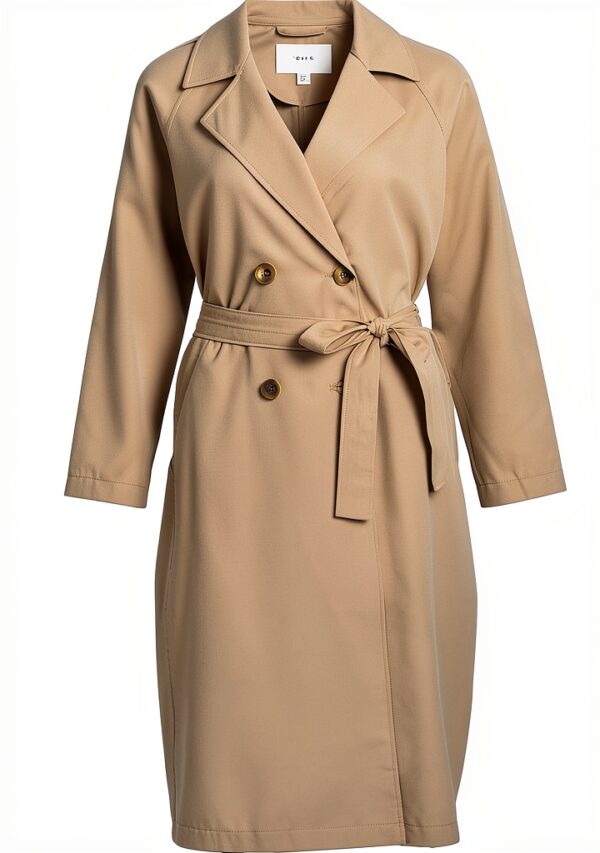 Cappotto Trench Donna Bestseller Collo Bavero Manica Lunga-0