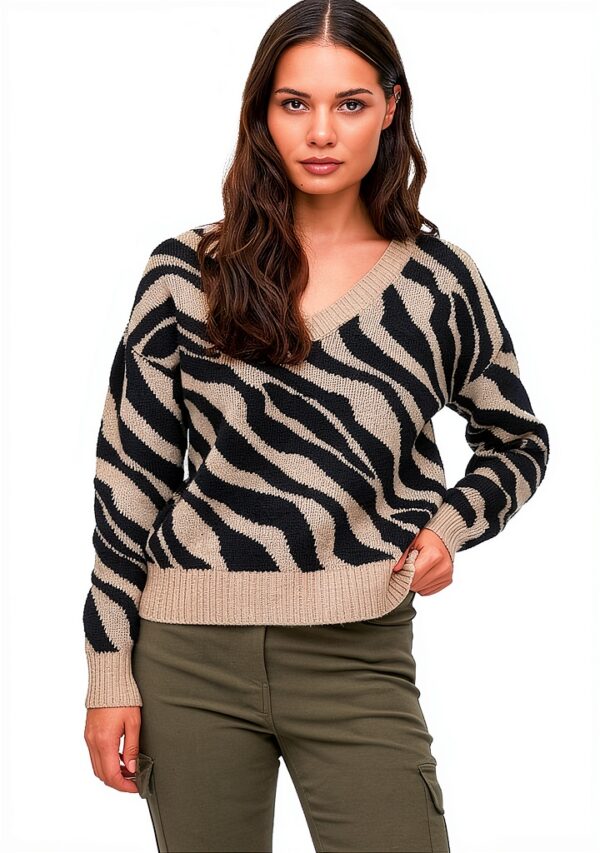 Bestseller Maglione Donna Filato di Piuma Scollo a V Colori-0