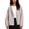Vila Giacca Donna Scollo a V Maniche Lunghe Melange Grigio-1