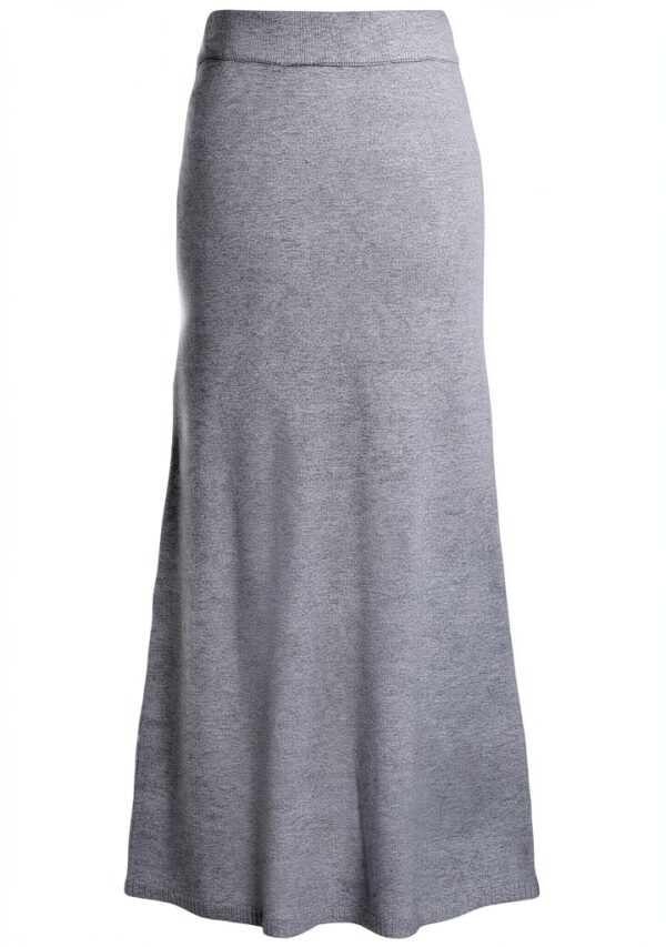 Gonna maxi maglia fascia elastica donna Melange Grigio Medio-2