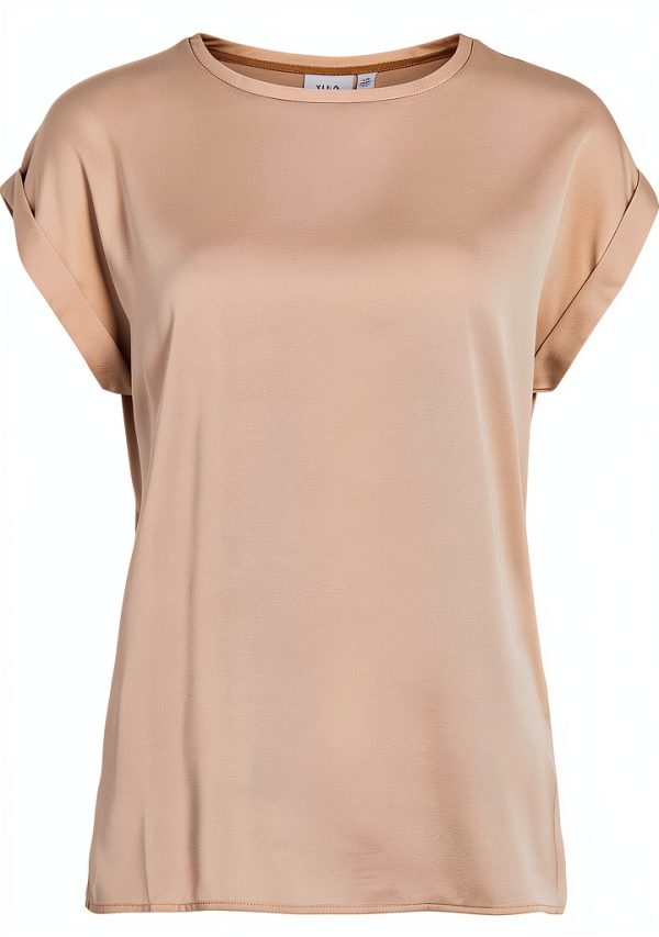 Vila Top Donna Satin Spalle Sovrapposte Poliestere Riciclato