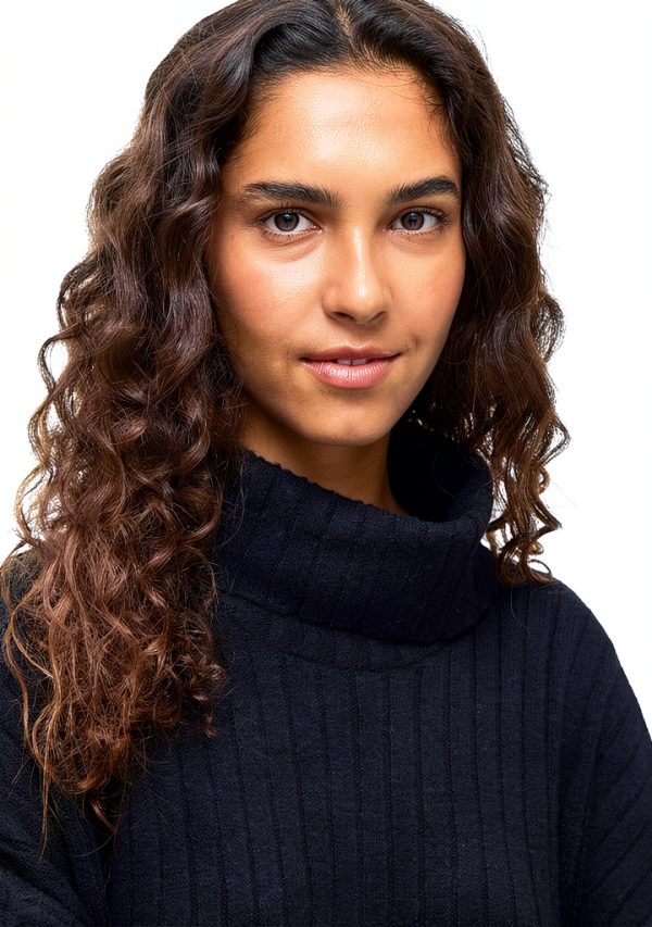 Vila Abito Donna Rollneck Maglia Lunghe Maniche Casual Nero