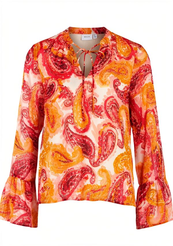 Vila Vifalia Camicetta Donna Stampa All Over Maniche Lunghe