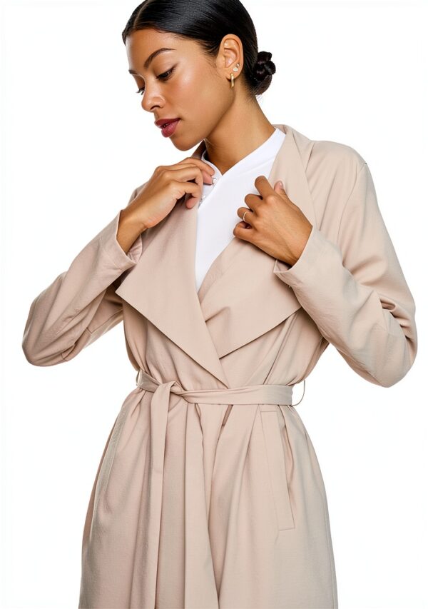 Trench Donna Vila Cinturato Tasca Lunga Sleeve Grigio-5