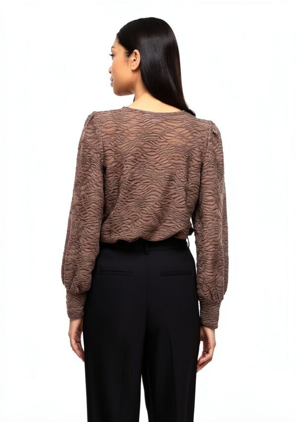 Vila Top Donna Girocollo Maniche Palloncino Normale-2