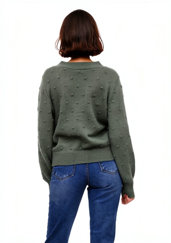Vila Cardigan Donna Bottoni Scollo V Maniche Palloncino-7
