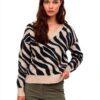 Bestseller Maglione Donna Filato di Piuma Scollo a V Colori-3
