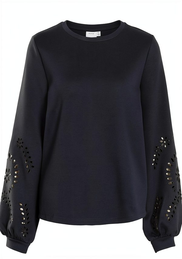 Felpa senza cappuccio Vila Visandy donna maniche lunghe