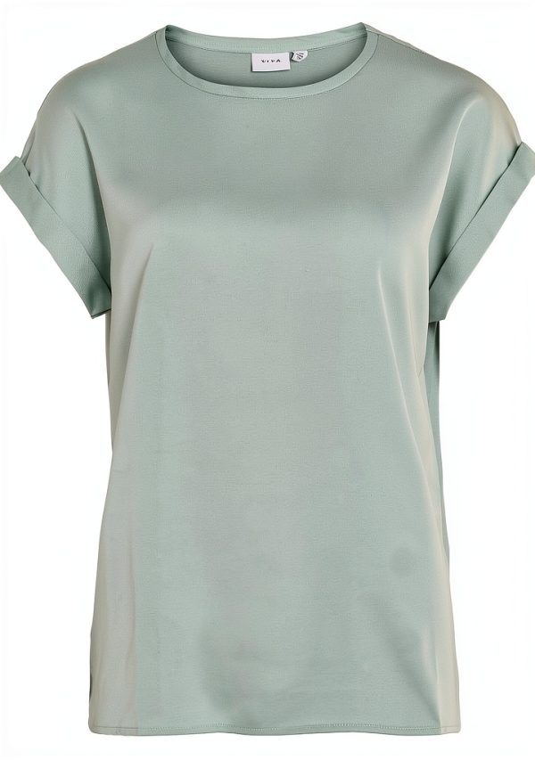 Vila T-shirt Donna Satin Top Noos Rosa Menta 40 42 44 46 48