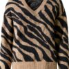 Bestseller Maglione Donna Filato di Piuma Scollo a V Colori-1