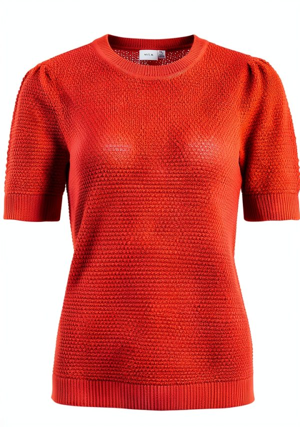 Maglione Vila Donna Maglia Maniche Corte Cotone Biologico