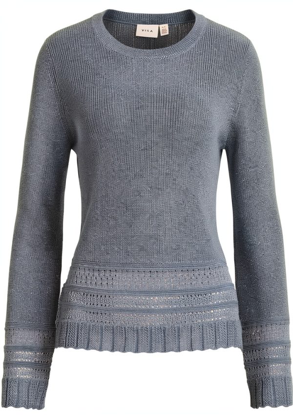 Vila Maglione Donna Girocollo Glitter Maniche Lunghe