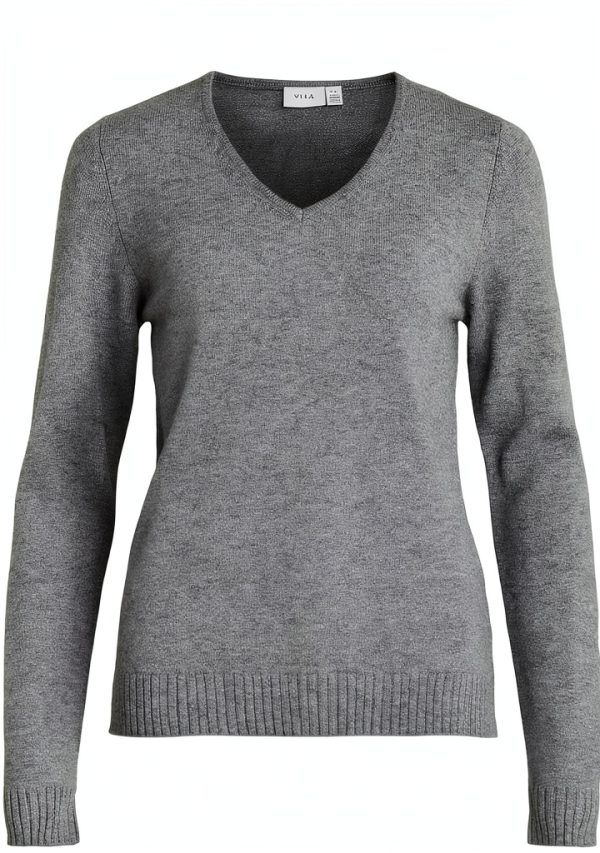 Maglione Vila Donna V-Neck Lavorato a Maglia Caldo