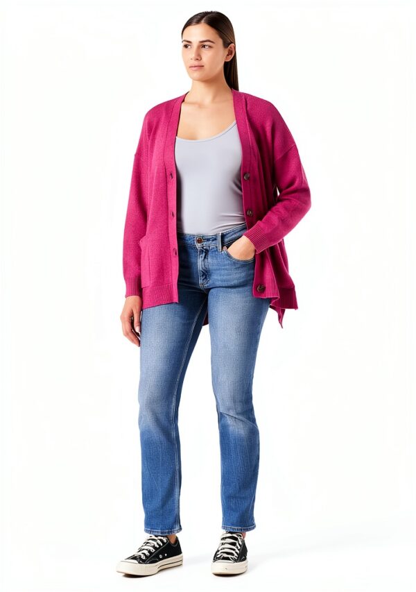 Bestseller Cardigan Donna Oversize Magenta Haze Mélange-1