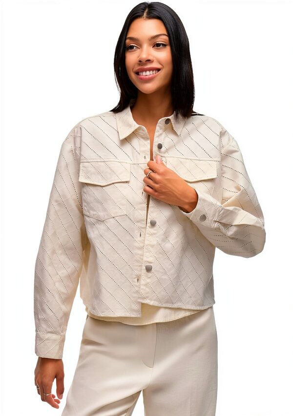 Giacca denim Vila ricamata donna tessuto resistente look-6