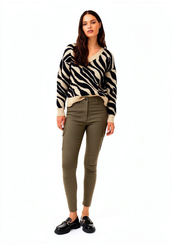 Bestseller Maglione Donna Filato di Piuma Scollo a V Colori-5