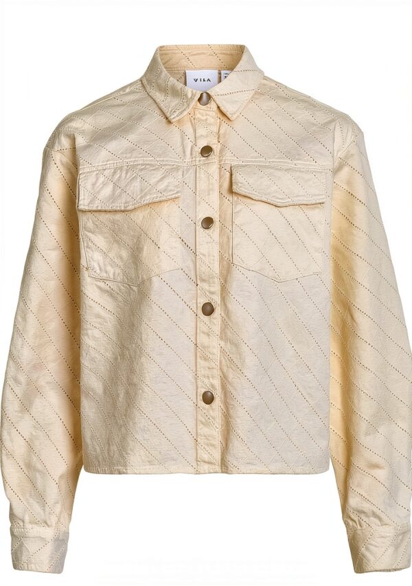 Giacca denim Vila ricamata donna tessuto resistente look-0