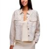 Giacca denim Vila ricamata donna tessuto resistente look-2