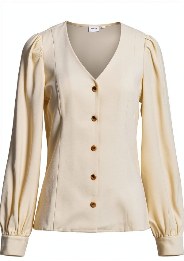 VILA VIMULLI V-Neck Top Donna Bluse Maglia Lunga