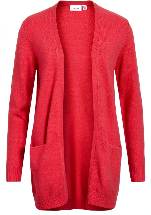 Vila Cardigan Donna Maglione Lavorato a Maglia Collo a V