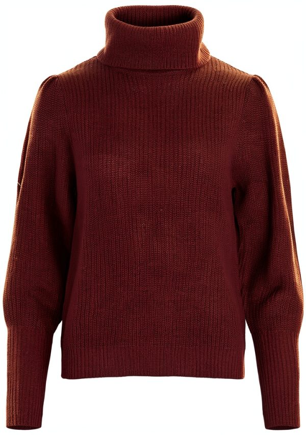 Maglione Vila Donna Collo Alto Maglia Elastica XL Cabernet