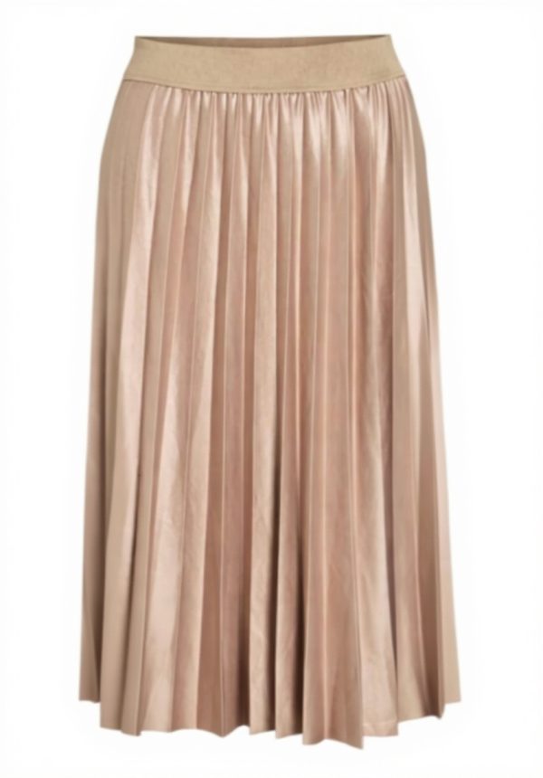 Vila Gonna Midi Piega Lucido Elastico Nero Donna