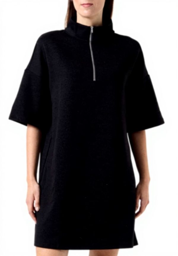 Vila Visiffi Abito Donna Collo Alto Jersey Casual Nero Blu