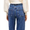 Vila Jeans Donna Gamba Larga Vita Alta Denim Grigio Blu-7
