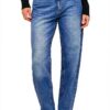 Vila Jeans Donna Gamba Larga Vita Alta Denim Grigio Blu-0