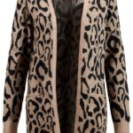 Vila Cardigan Donna Jacquard Polsini a Coste Collo Spalato-0