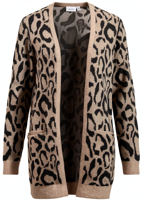 Vila Cardigan Donna Jacquard Polsini a Coste Collo Spalato-0
