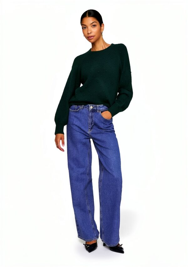 Vila Jeans Donna Gamba Larga Vita Alta Denim Grigio Blu-8