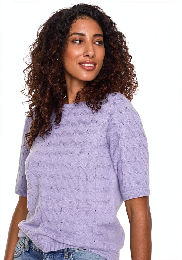 Maglia Donna Lavanda Dolce Cotone Biologico Girocollo-5
