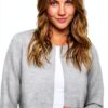 Blazer Vila donna elegante grigio materiali sostenibili-7