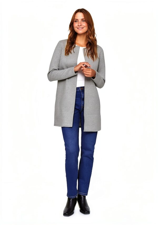 Blazer Vila donna elegante grigio materiali sostenibili-5