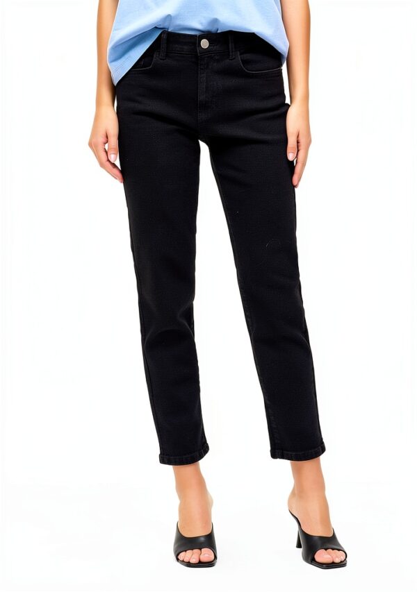 Vila Jeans Donna Taglio Dritto Denim Nero Moda-2
