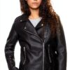 Giacca in ecopelle VILA donna biker cerniera asimmetrica-6