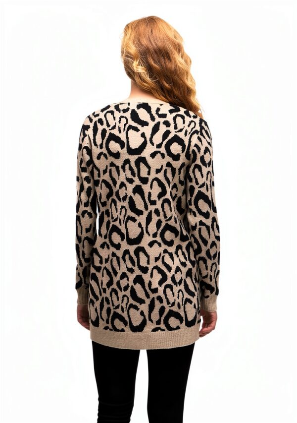 Vila Cardigan Donna Jacquard Polsini a Coste Collo Spalato-3