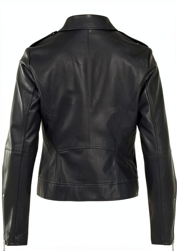 Giacca in ecopelle VILA donna biker cerniera asimmetrica-3
