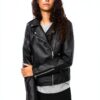 Giacca in ecopelle VILA donna biker cerniera asimmetrica-8