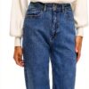 Vila Jeans Donna Gamba Larga Vita Alta Denim Grigio Blu-6