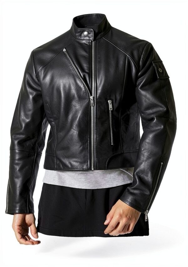 Giacca in ecopelle VILA donna biker cerniera asimmetrica-7