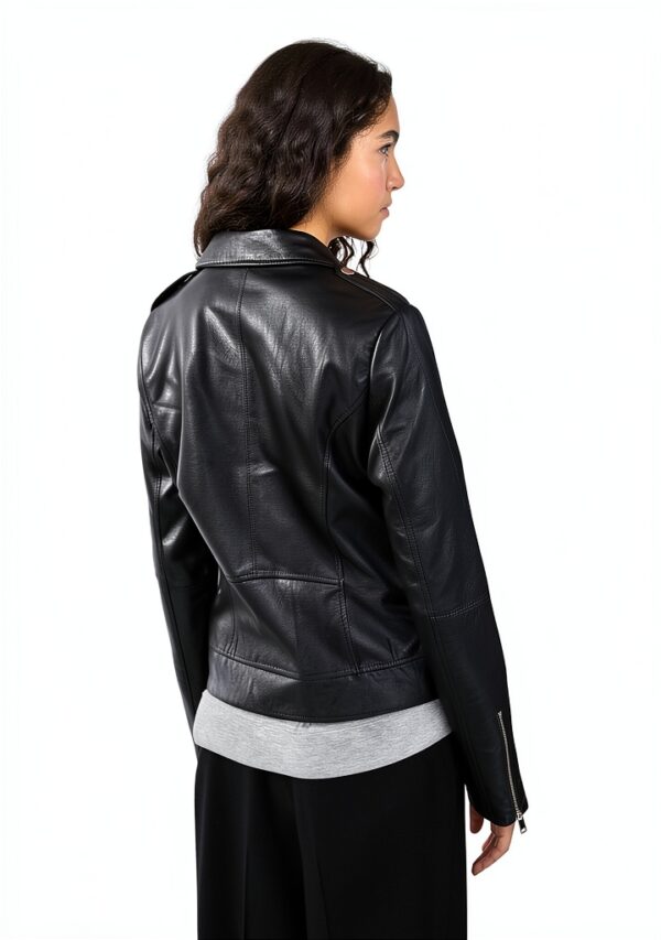 Giacca in ecopelle VILA donna biker cerniera asimmetrica-4
