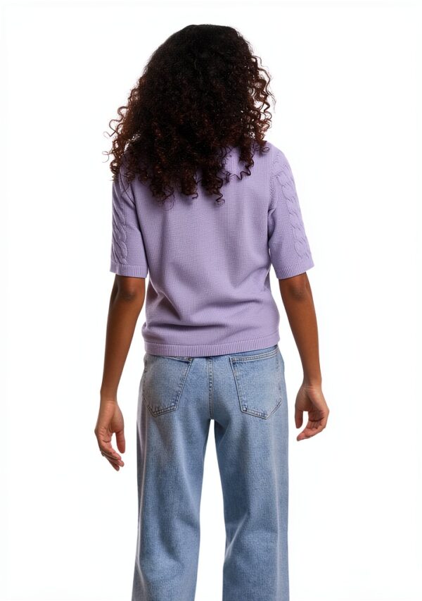 Maglia Donna Lavanda Dolce Cotone Biologico Girocollo-3