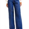 Vila Jeans Donna Gamba Larga Vita Alta Denim Grigio Blu-3