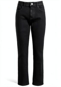 Vila Jeans Donna Taglio Dritto Denim Nero Moda-0