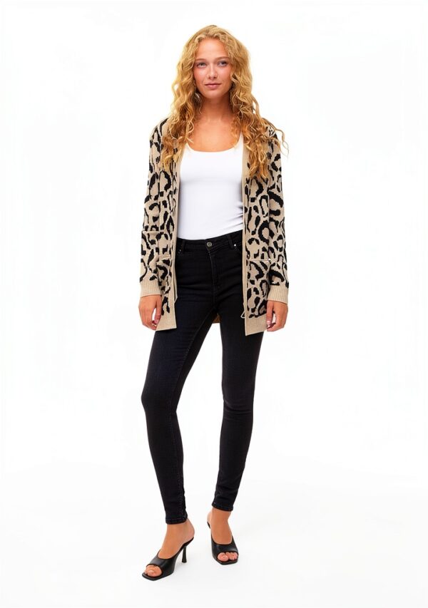 Vila Cardigan Donna Jacquard Polsini a Coste Collo Spalato-4